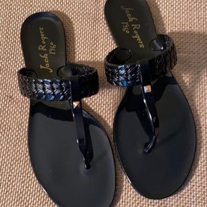 Jack Rogers Black Tinsley Jelly Sandals Size 10